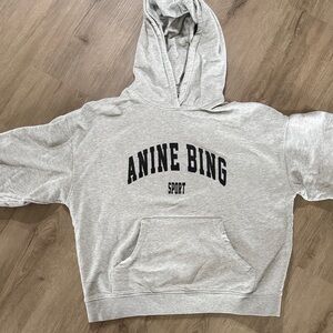 Anine Bing Light Gray Sport Hoodie